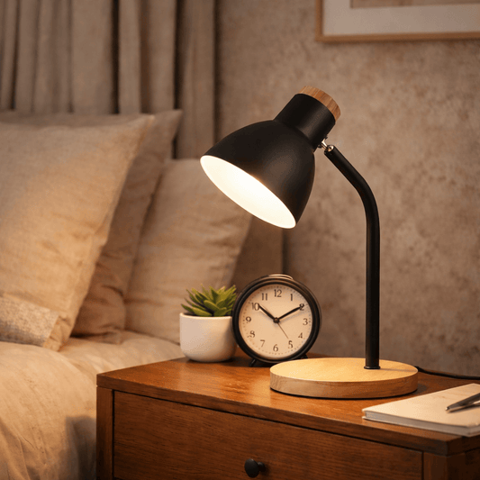 Bedside Table Lamp Nordic Desk Lamp Bedroom Study Lamps Wood Creative Flex Lights LED E27 For/Eye Protection Reading&Living Room