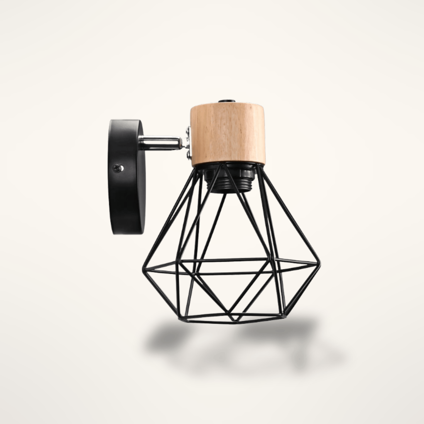 Lampe Industrielle | SPARKON Noir / Métal-Bois